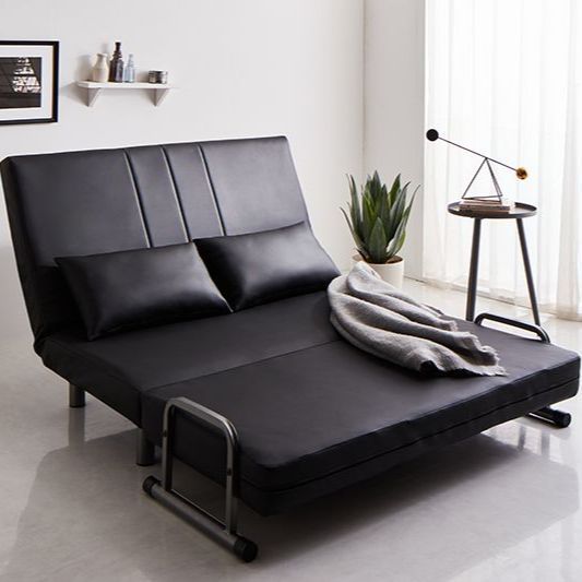 ♪3WAY ハイバック セミダブル カウチソファ 【ブラック・レザー調
