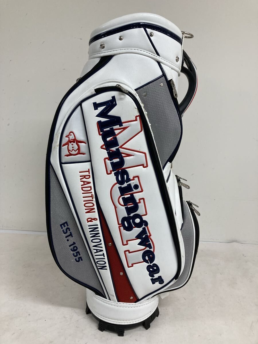 格安】Munsingwear キャディバッグ 白色系ホワイト ゴルフバッグ