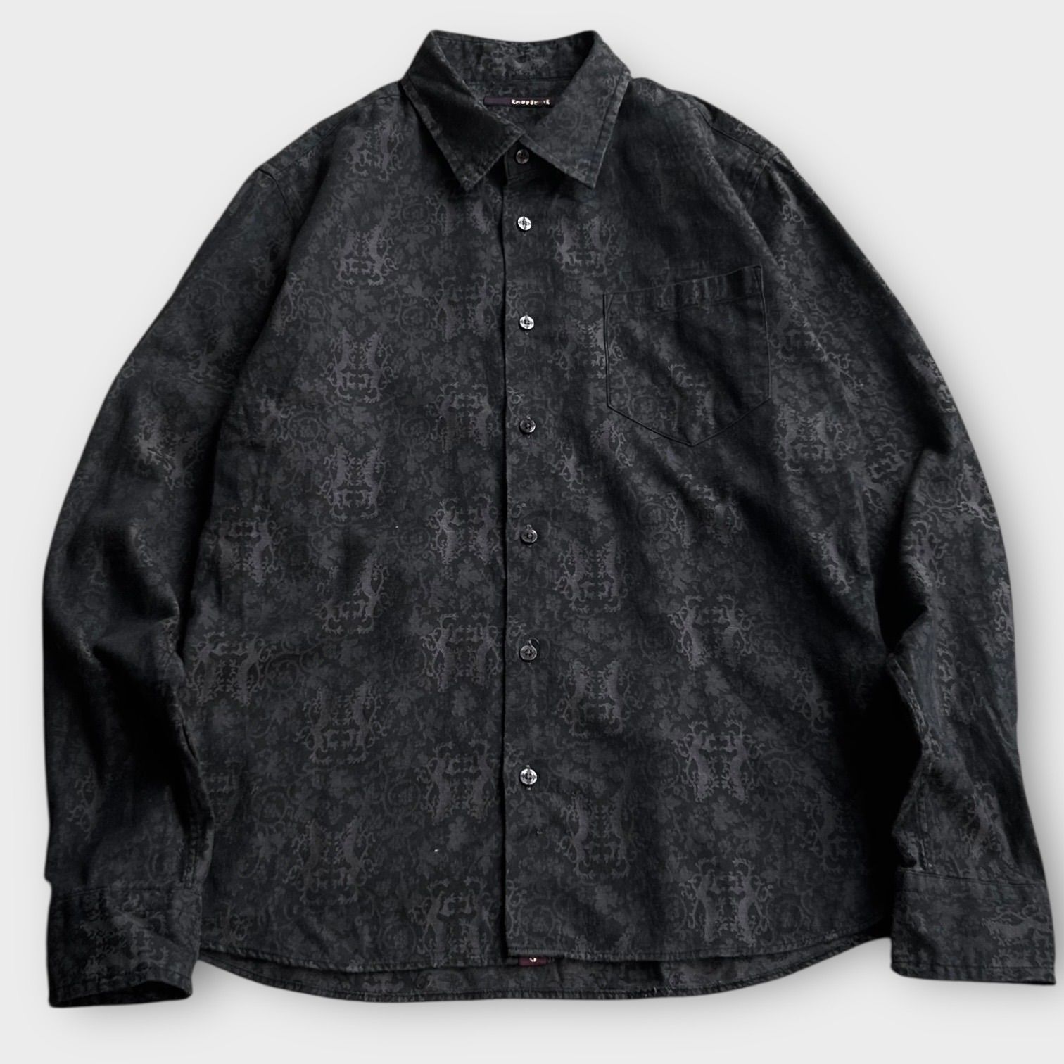 Y2K 00s Japanese label damask pattern shirt