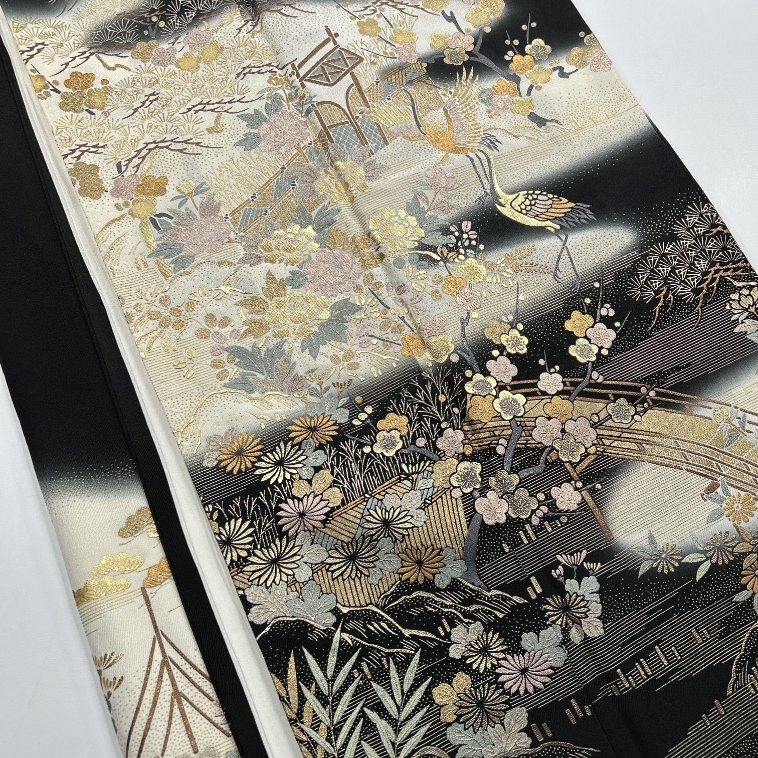  黒留袖 着物お 同梱 リメイク用 着付け L 144 黒留袖 着物