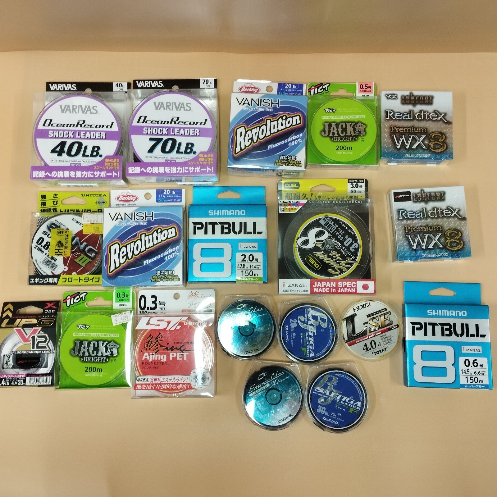 D28649 釣り糸まとめセット VARIVAS DUEL YGK SHIMANO トヨフロン 釣り フィッシング 海釣り ジャンク