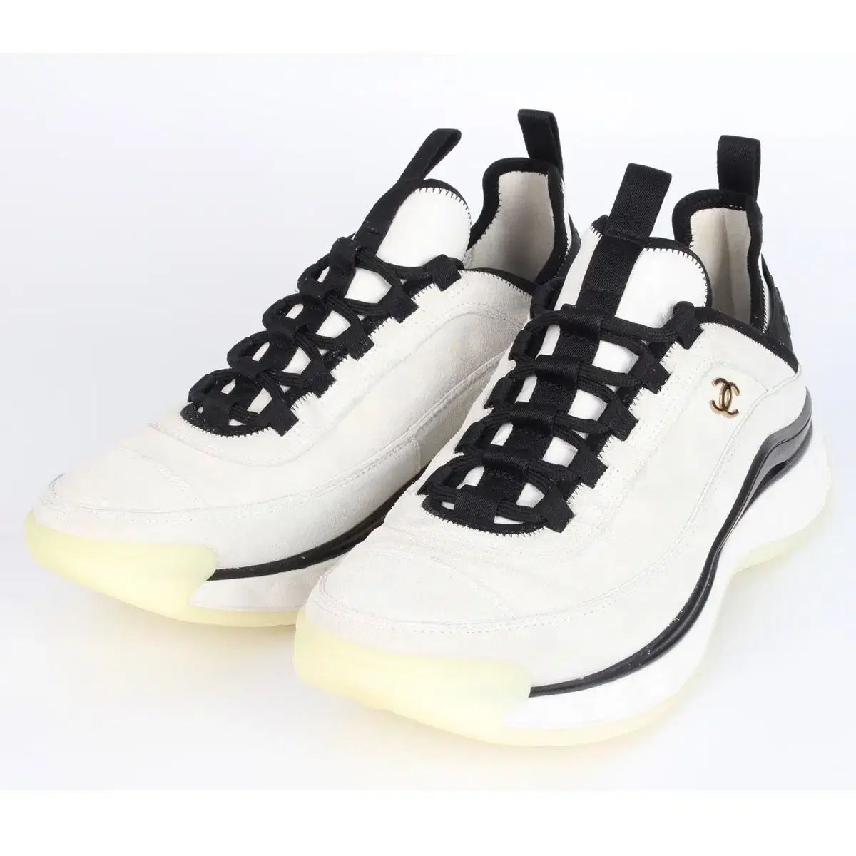 シャネル ミックスファイバー ゴールド スニーカー 43 280