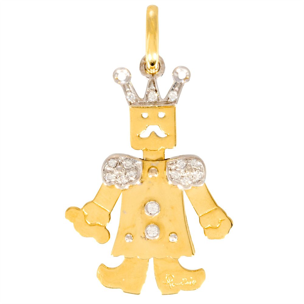 ポメラート Pomellato キング ペンダントトップ ダイヤモンド K18YG 10.9g K18WG イエローゴールド ホワイトゴールド