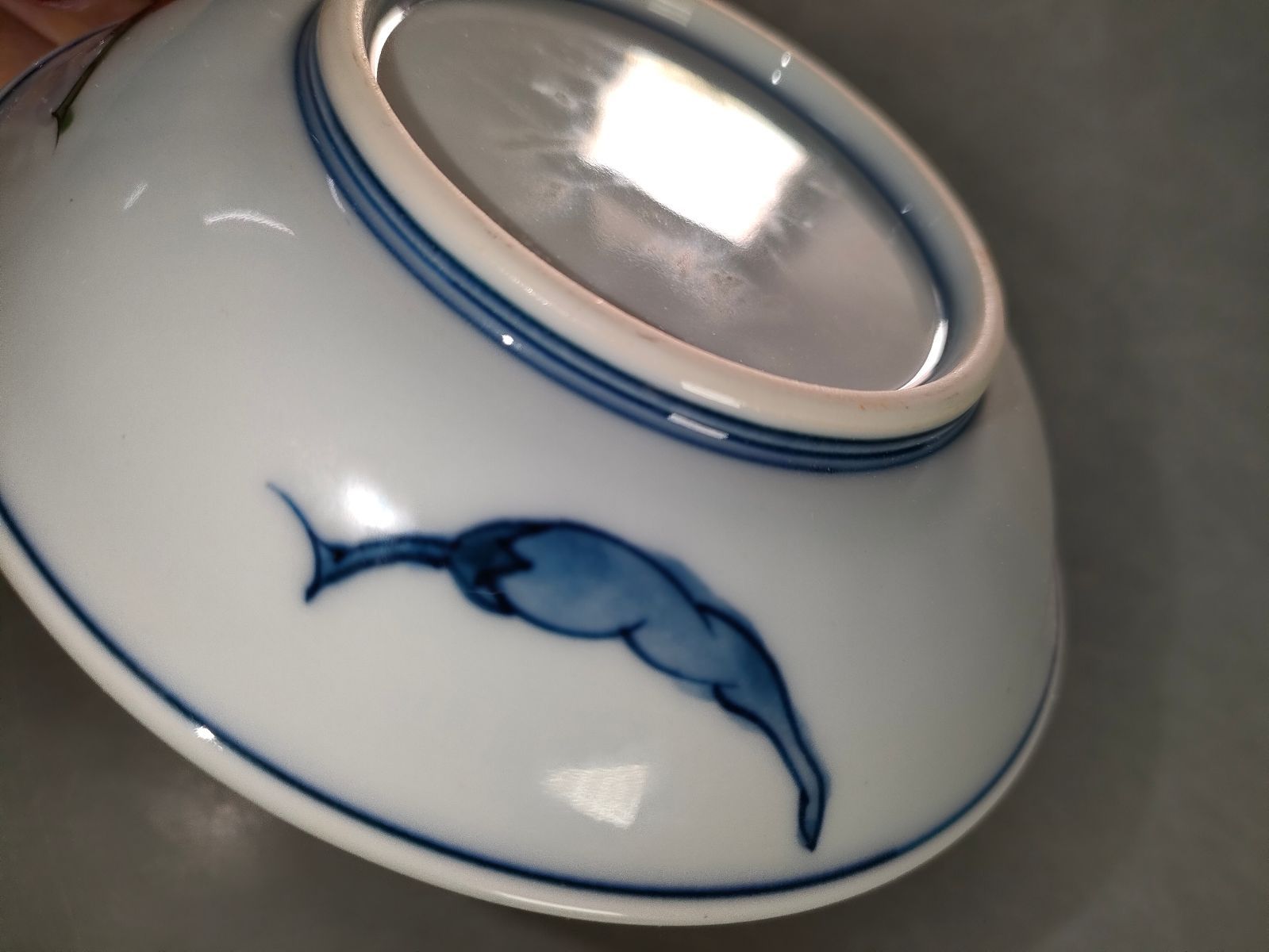 S14-5/有田焼/源右衛門窯/染錦胡椒絵取皿5客/共箱/向付/銘々皿/懐石