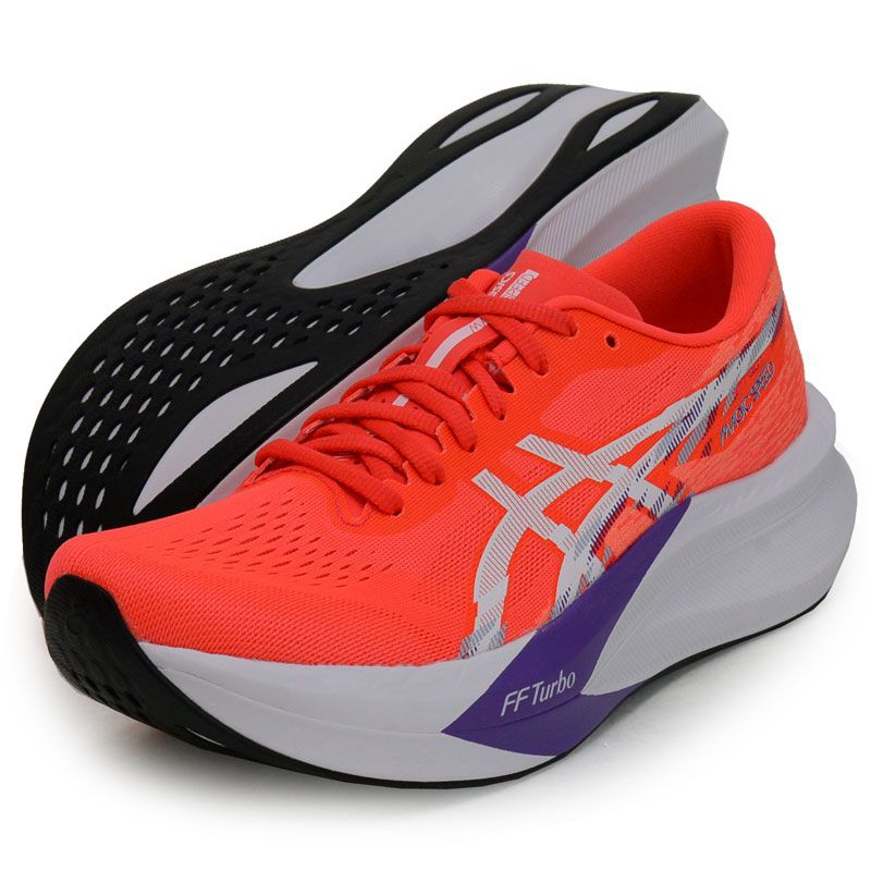 アシックス asics MAGIC SPEED4 マジックスピード4 WOMEN レディース ランニングシューズ 25AW 1012B676-600 600FlashRed White