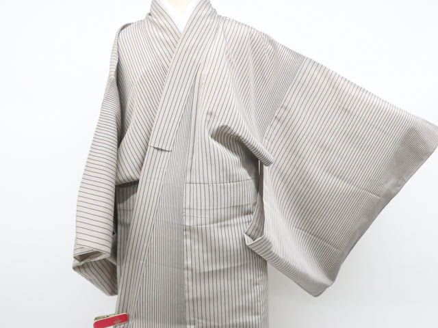 京松 お召 紬 単衣 縞 正絹 身丈約161.5 cm 裄丈65.5 r 7 z 11-683