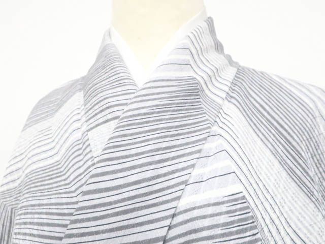 京松 小紋 作家物 落款入り 地紋入り 正絹 身丈約159 cm 裄丈66.5 r 7 z 11-685