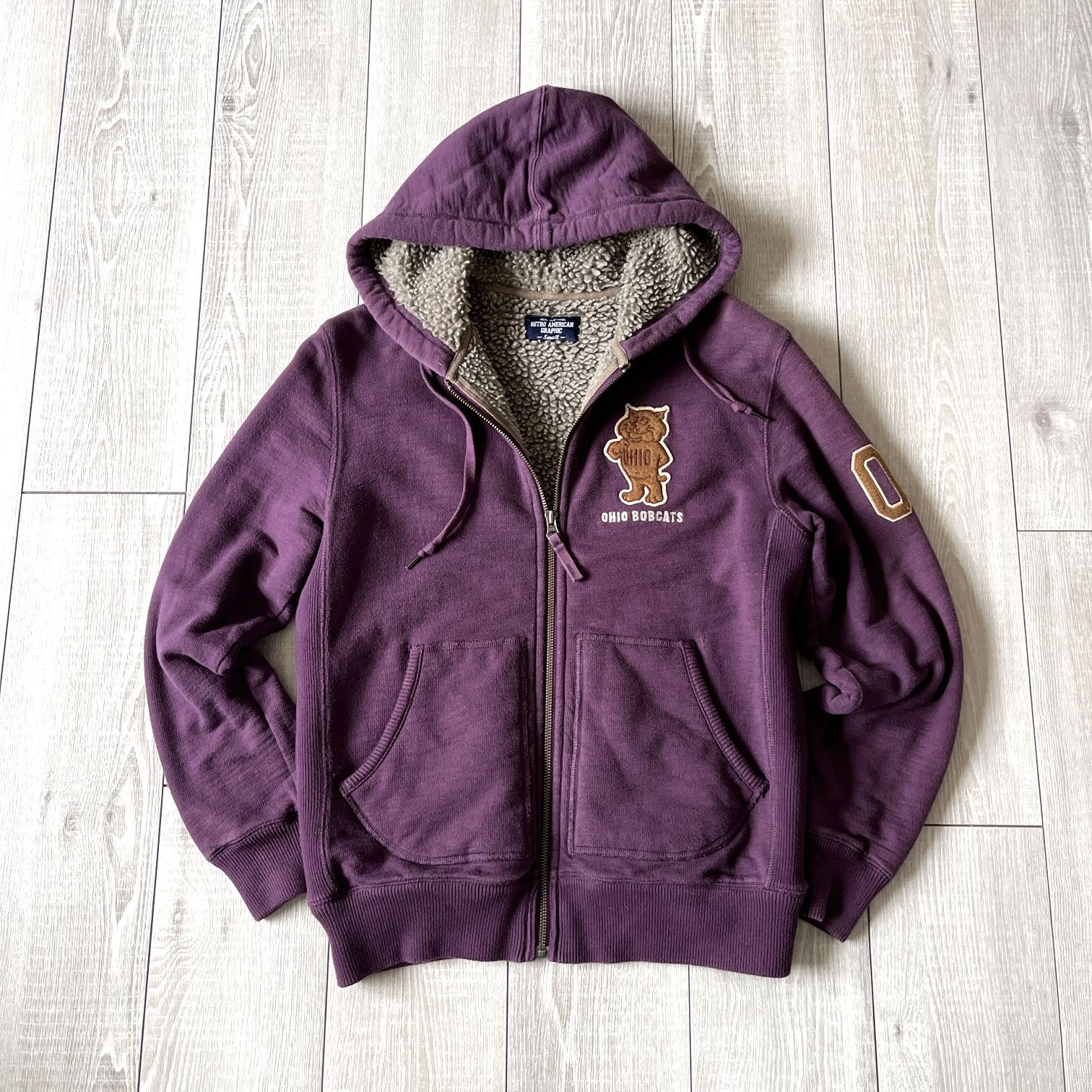 Rare Old Uniqlo Boa Lined Zip Hoodie Men's S Short Length Archive