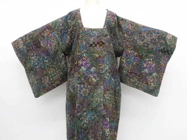 京松 輪奈コート 花更紗 正絹 身丈約125 5 cm 裄丈65 r 7 z 11 690