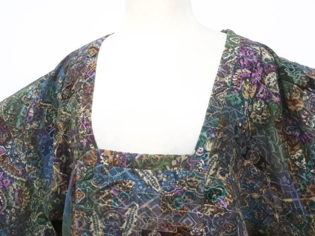 京松 輪奈コート 花更紗 正絹 身丈約125 5 cm 裄丈65 r 7 z 11 690