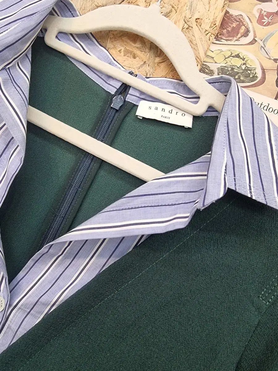 サンドロ シャツレイヤード Vネック ONE PIECE S