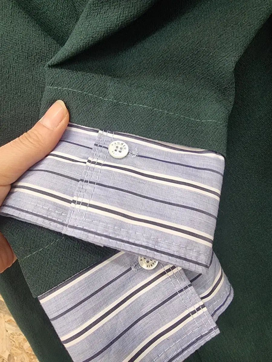  サンドロ シャツレイヤード Vネック ONE PIECE S 長袖 七分袖 ひざ丈ワンピース