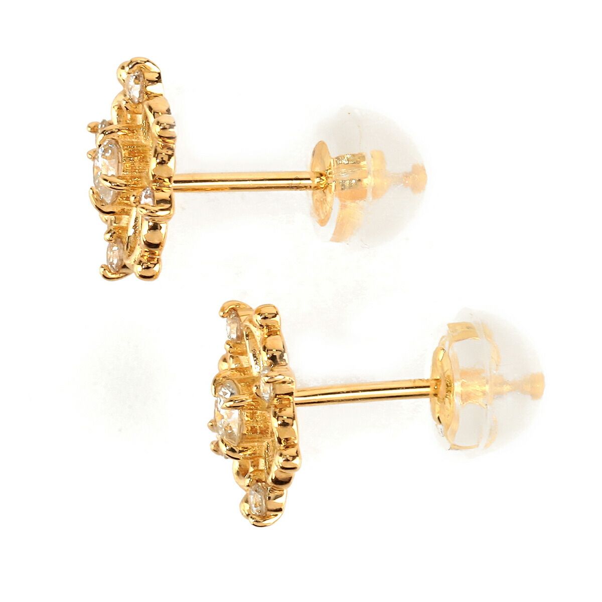 ダイヤモンド イエローゴールド K 18 YG ピアス