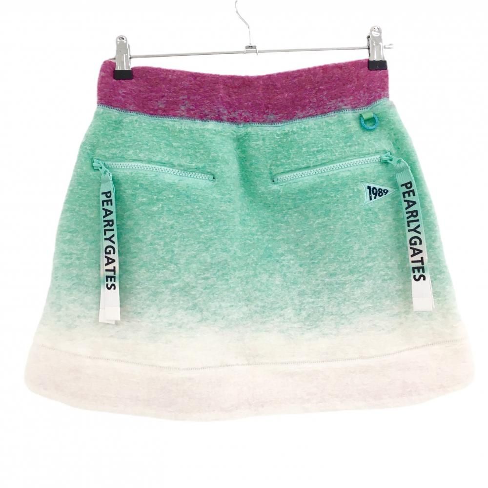 パーリーゲイツ ボアスカート ライトグリーン×ピンク×白 レディース 1 M ゴルフウェア モデル PEARLY GATES