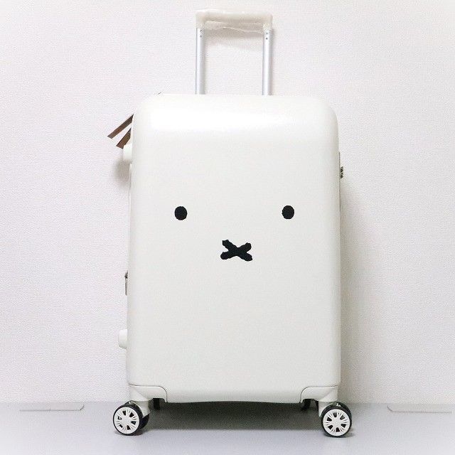 ミッフィー キャリーケース スーツケース Mサイズ 拡張 大容量 3泊4泊5泊 TSAロック 双輪 4輪キャスター 中型 軽量 フェイスホワイト 白 アウトレット O-277