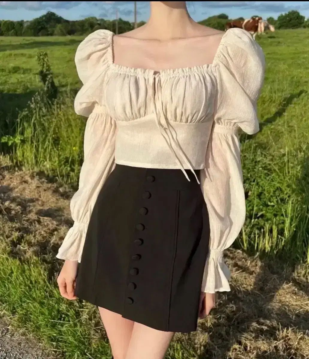 ラベルルブラン ルマン クロップド ブラウス M ハート スカート 26 セットアップ