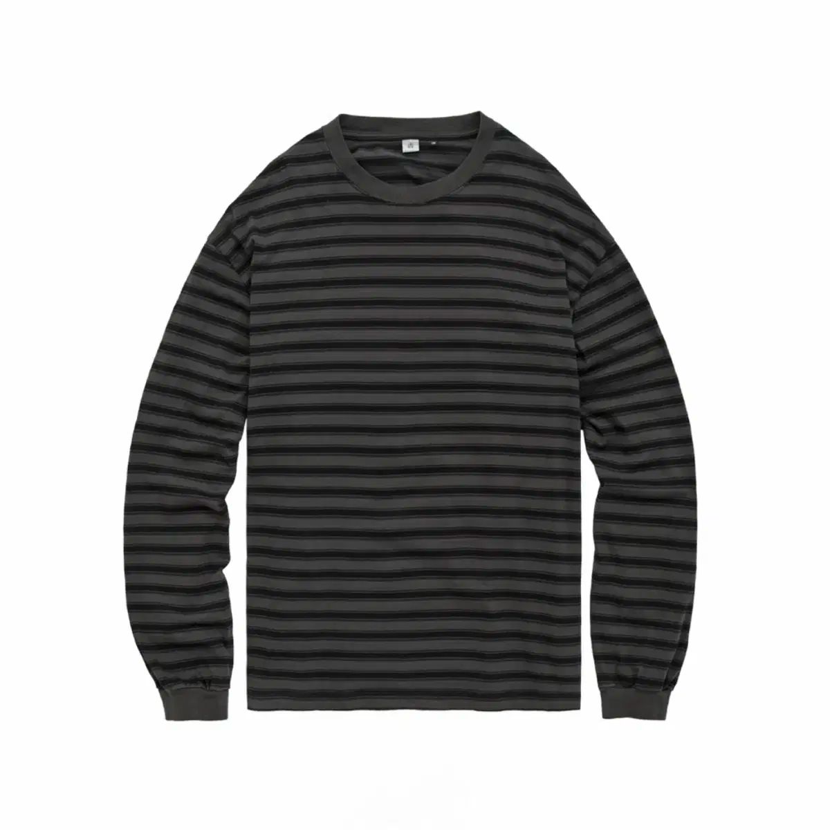 4 POLYTERU ストライプ ロングスリーブ チャコール