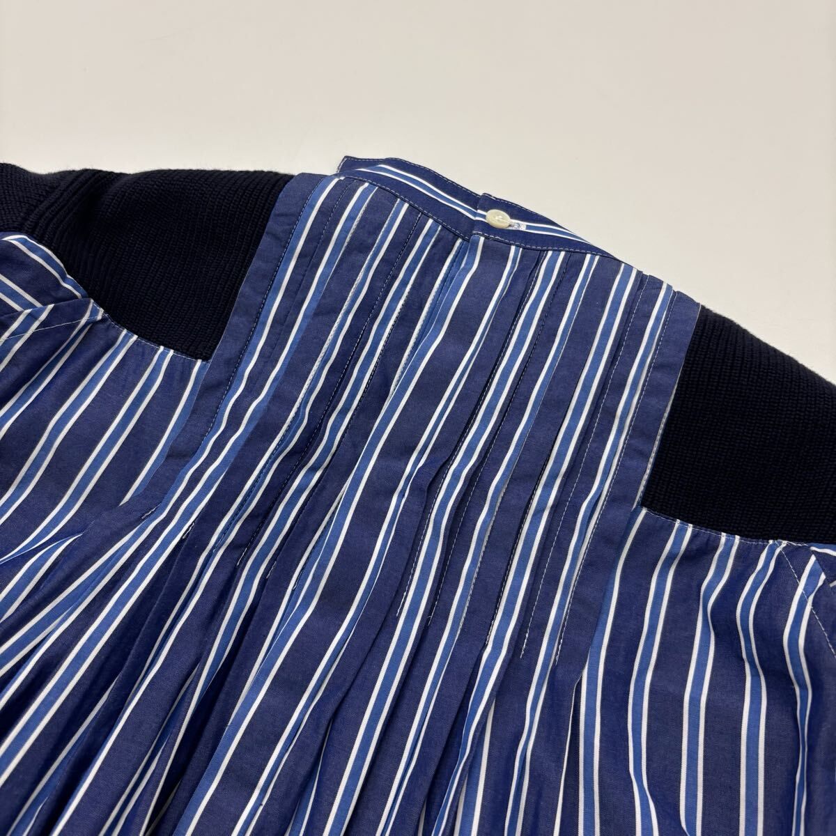  SACAI サカイ Cotton Knit x Poplin Shirts SCW-014 ニット ポプリン ドッキング シャツ サイズ 2 711-0040 半袖 シャツ ブラウス