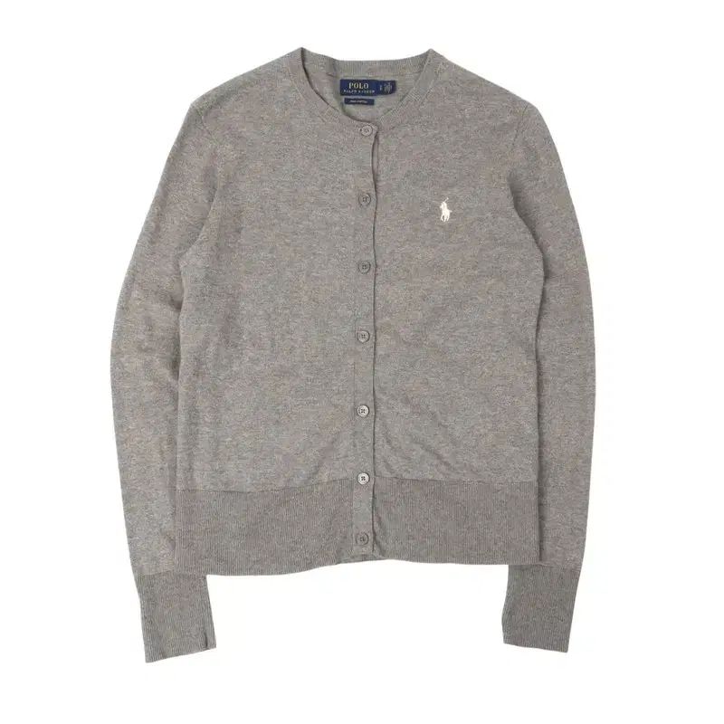 ポロラルフローレン グレー ピマコットン ラウンド カーディガン