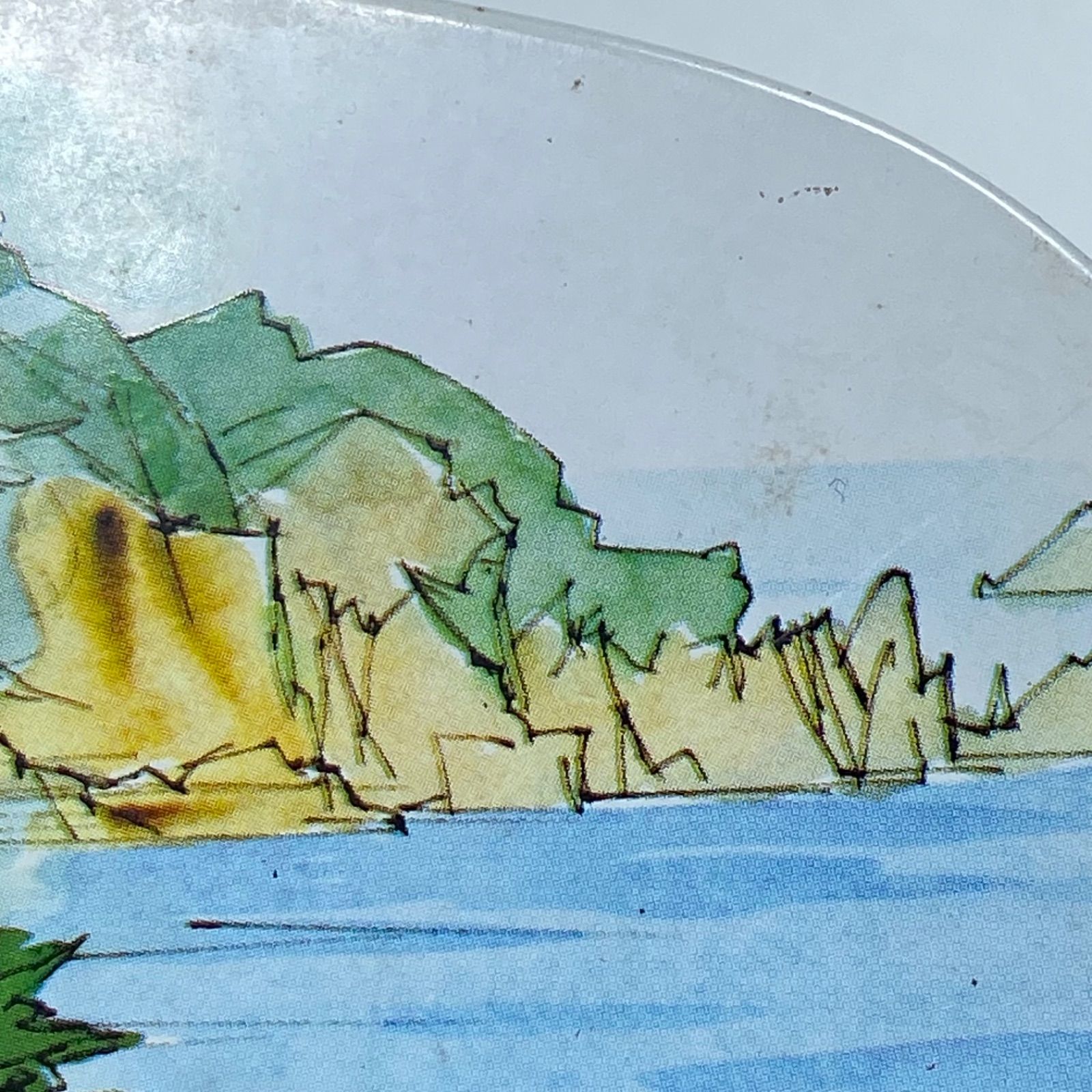 富田利吉郎 作 山陰海岸 絵皿 壁掛けプレート SL 蒸気機関車 山陰本線