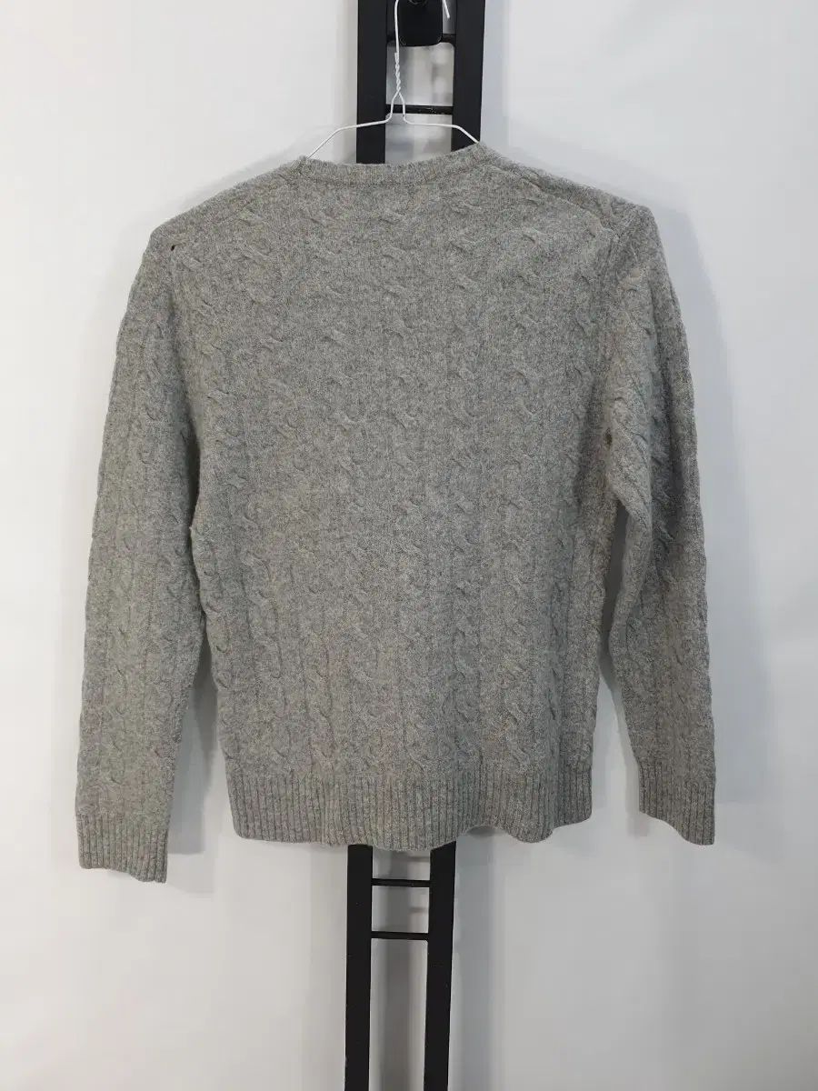ポロラルフローレン ケーブル編み ニット ケーブル ラウンド ウール セーター グレー 新モデルタブ m