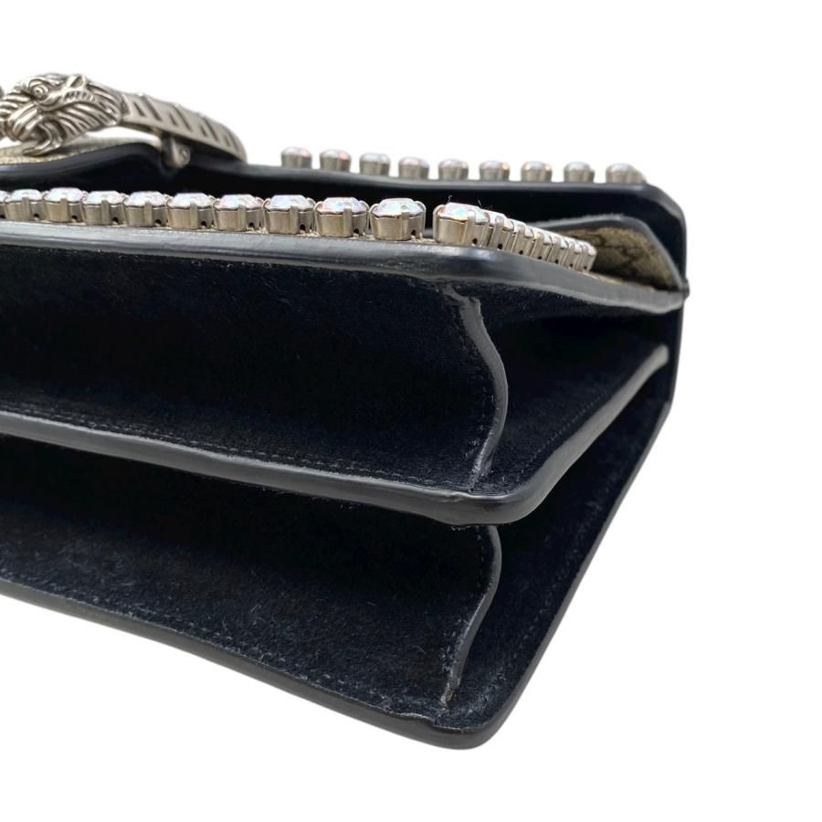  E 4766 グッチ ショルダーバッグ ディオニュソス ミディアム 400249 GGスプリーム スエード タイガーヘッド ビジュー クリスタル ベージュ ブラック シルバー金具 GUCCI ショルダーバッグ ショルダーバッグ