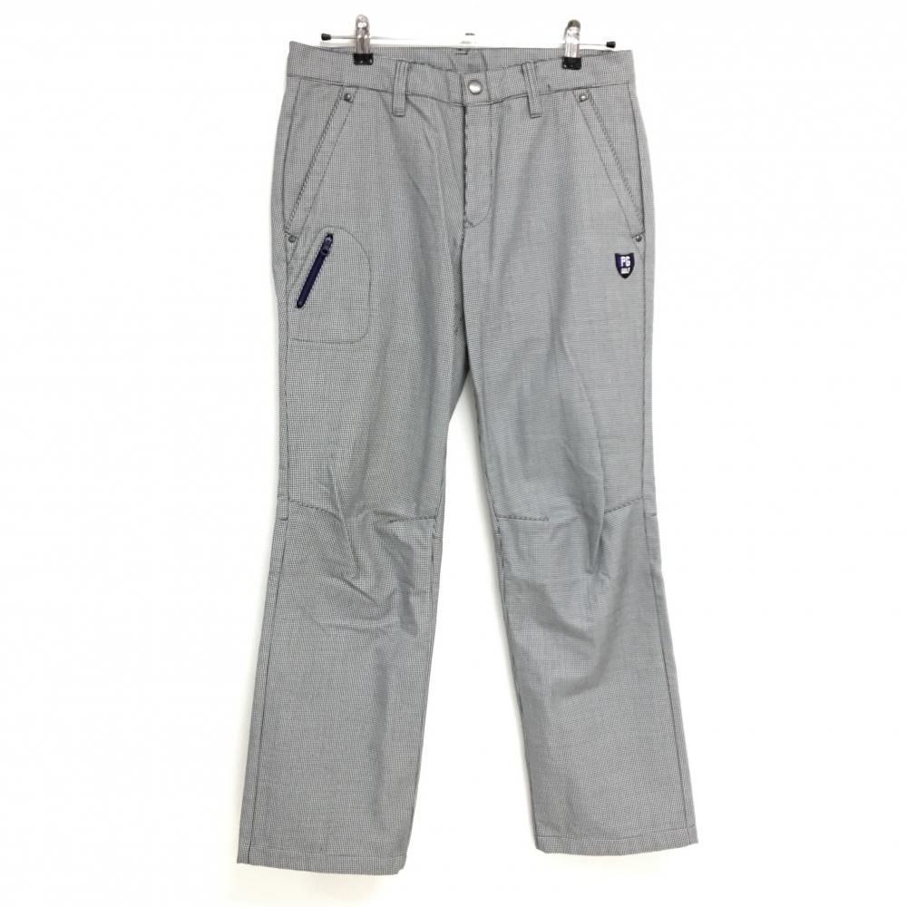 超 パーリーゲイツ パンツ 白×黒 千鳥格子 裏起毛 メンズ 5 L ゴルフウェア PEARLY GATES