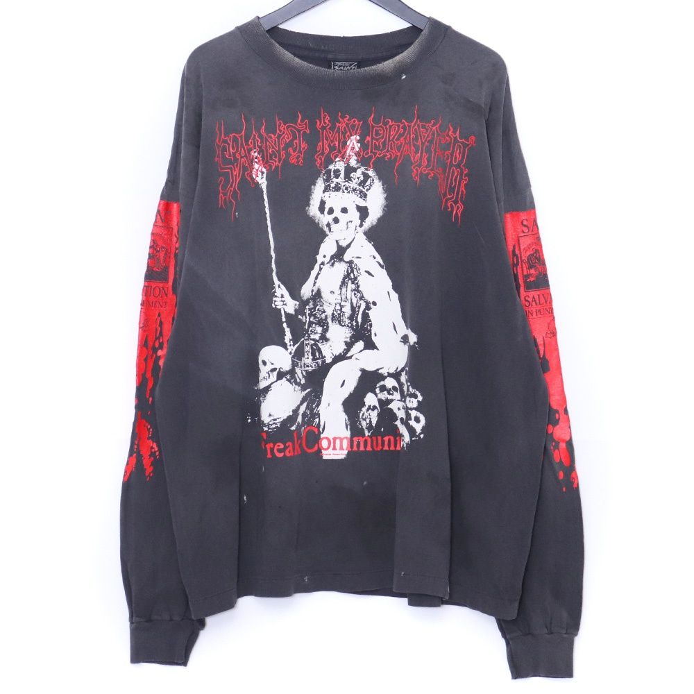 SAINT MICHAEL LS TEE SAINT IS A KISS XXLサイズ ブラック SM-HR1-0000-028