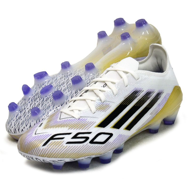 adidas F50 27.5cmホワイト/パープル/ゴールド 新品未使用 アディダス adidas F50 PRO HG/AG JAPAN サッカースパイク F50 25FW
