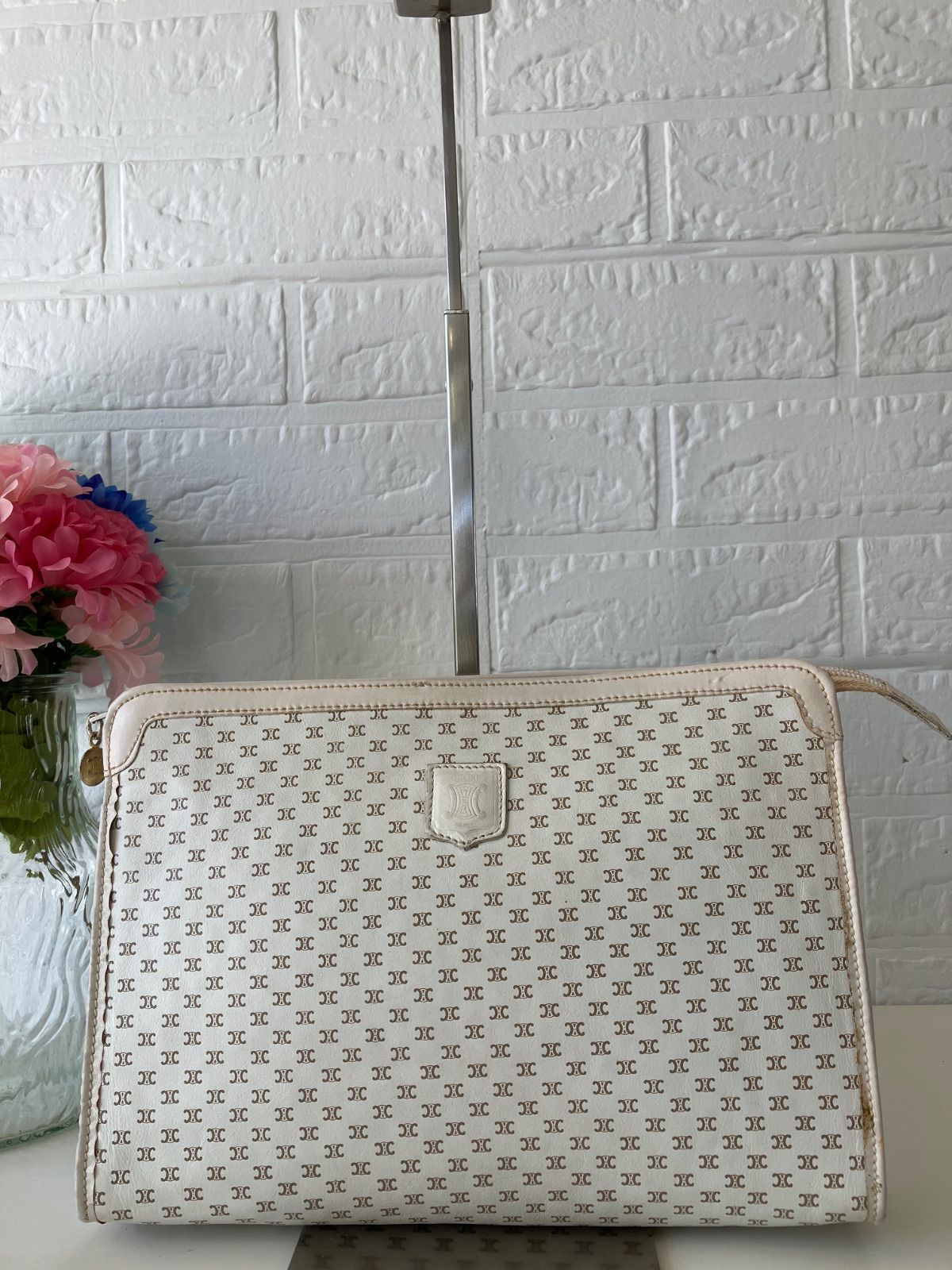 CELINE セリーヌ クラッチバッグ マカダム ホワイト 4837 - メルカリ