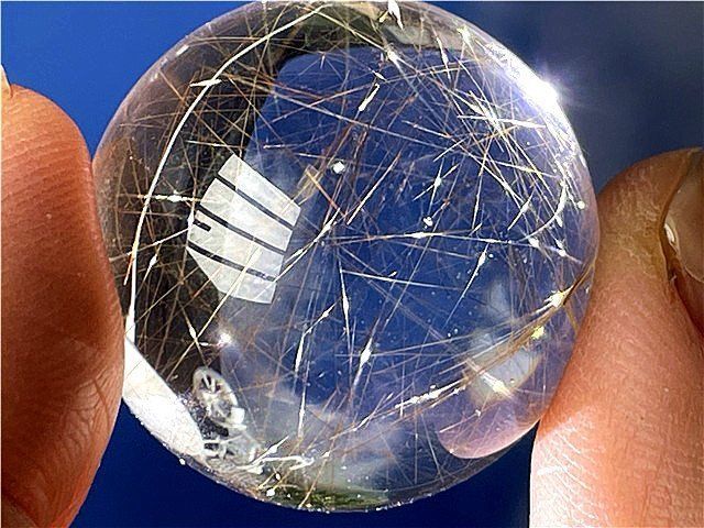  AAA級天然ゴールドルチルクォーツ丸玉B88P1 303P07D 卓上置物 置物 インテリア小物