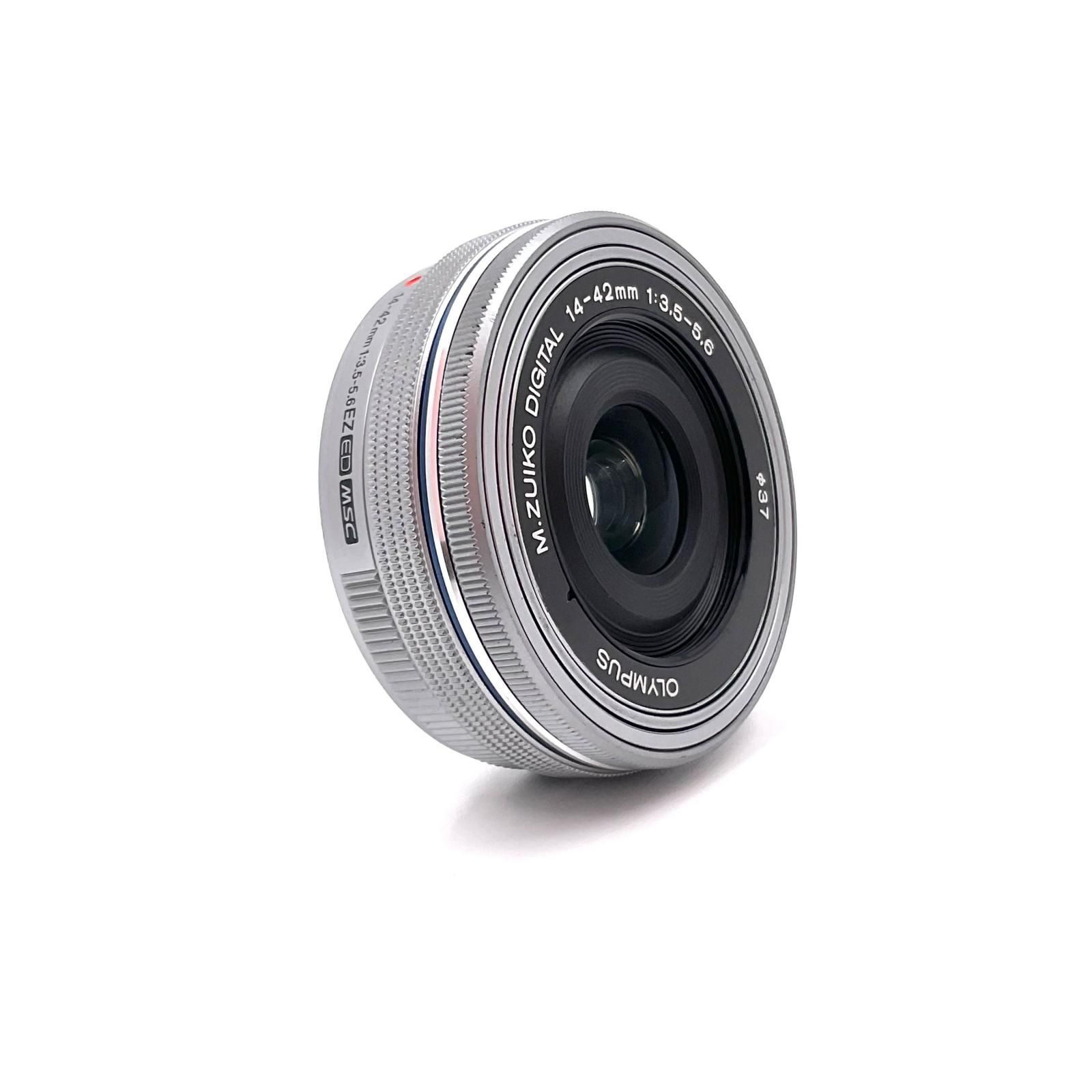 全額返金保証 最速発送 OLYMPUS M.ZUIKO DIGITAL ED 14-42mm F3.5-5.6 EZ シルバー 動作 済