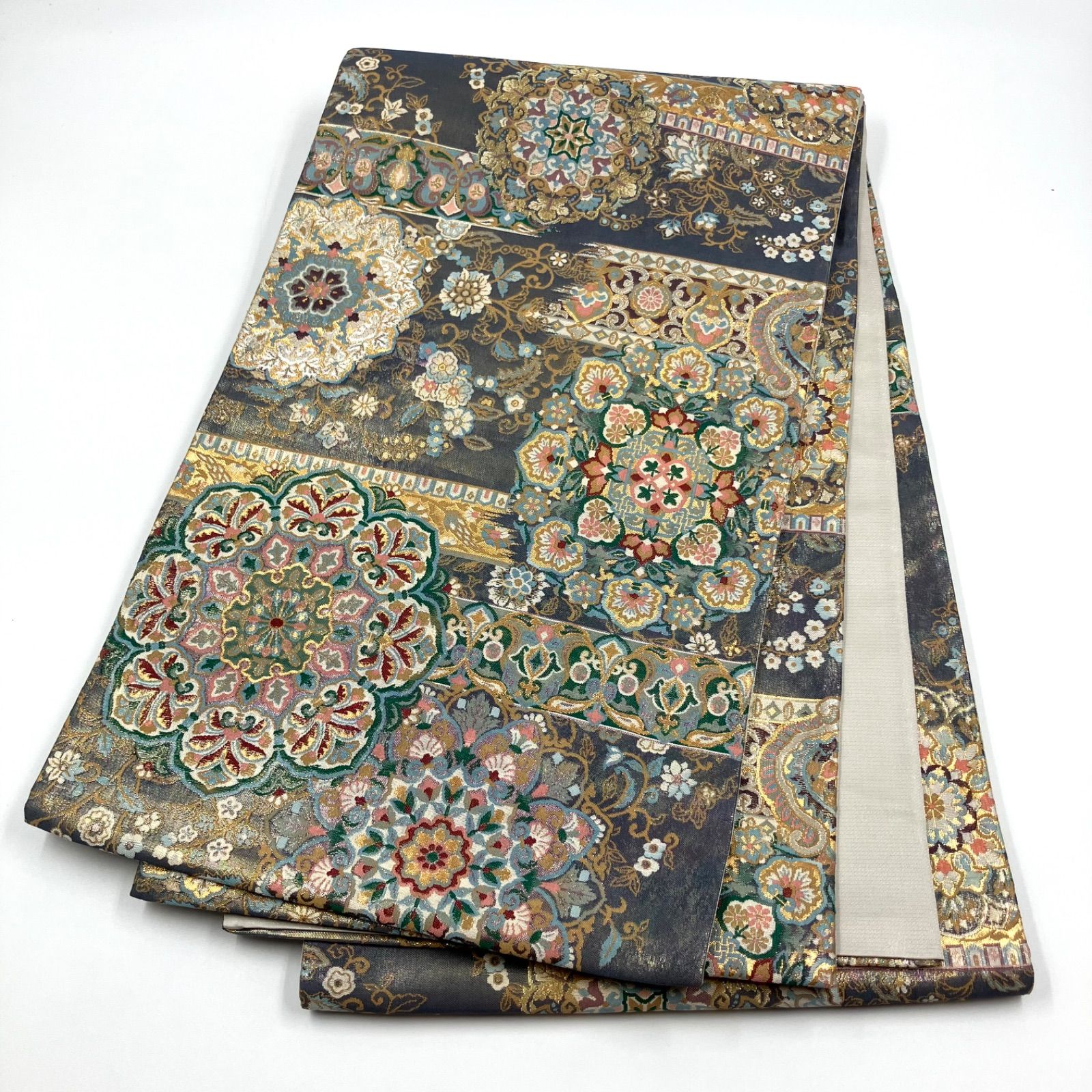 袋帯 正倉院文様 華文 金糸