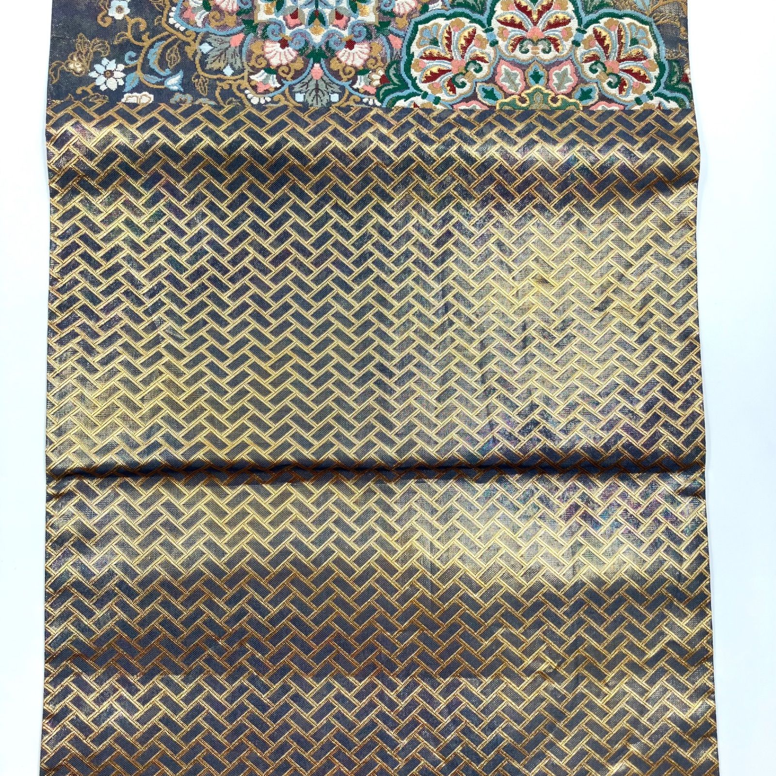 袋帯 正倉院文様 華文 金糸