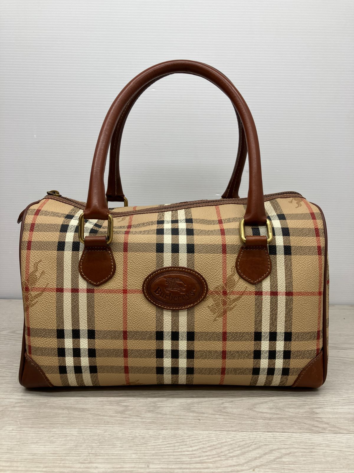 Burberrys ノバチェック ミニボストンバッグ ホースロゴ C11-35 T