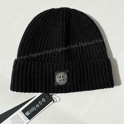 ストーンアイランド　コンパスロゴ　ビーニー ニット　ワッペン　極美品　正規品 ストーンアイランド コンパスロゴ ビーニー ニット ワッペン 極美品