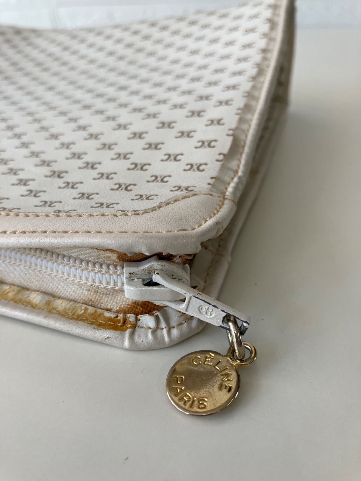 CELINE セリーヌ クラッチバッグ マカダム ホワイト 4837 - メルカリ