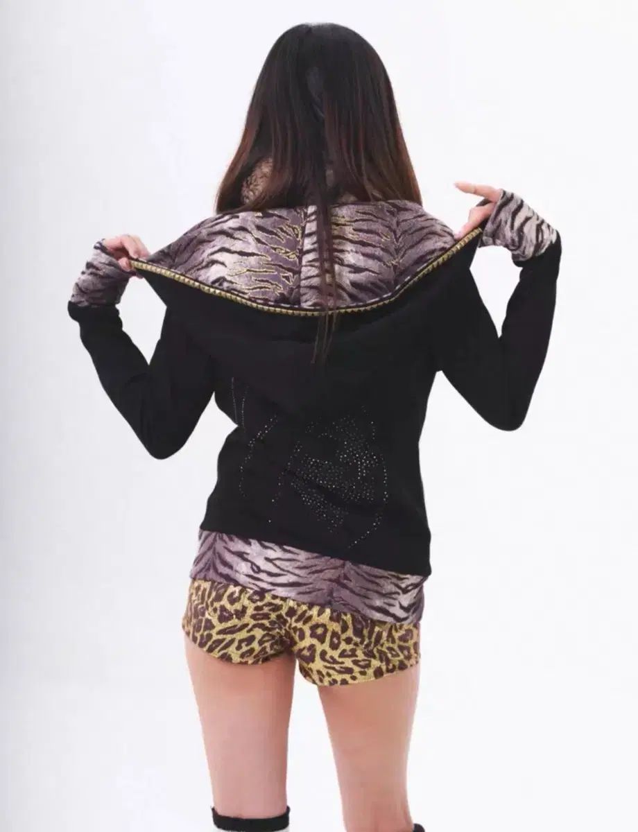 JELLYFISH24 フード ジップアップ ピンク レオパード レオパード ギャル y2k ヴィンテージ