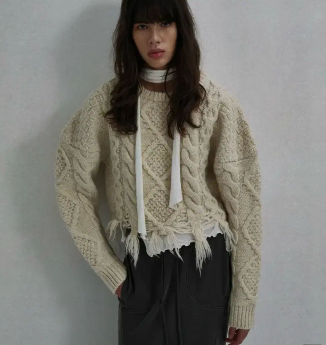 高評価の s e o チャンキー ケーブル セーター