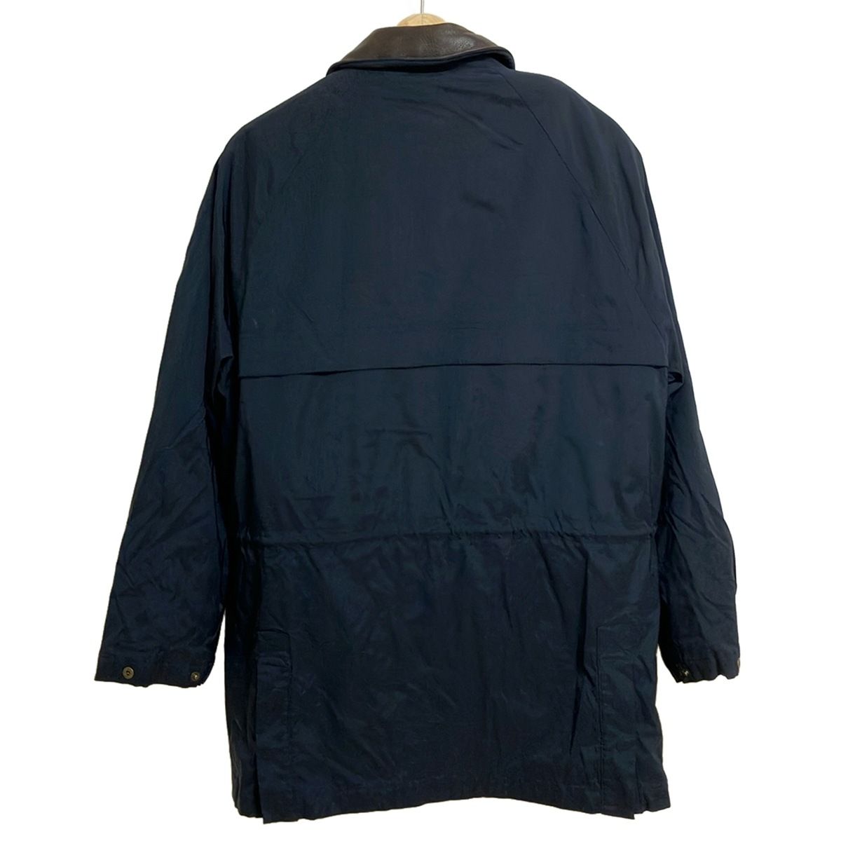 Loro Piana ロロピアーナ コート サイズL レディース - ダークネイビー×ダークブラウン 長袖 一部レザー インナー取り外し可 秋 冬