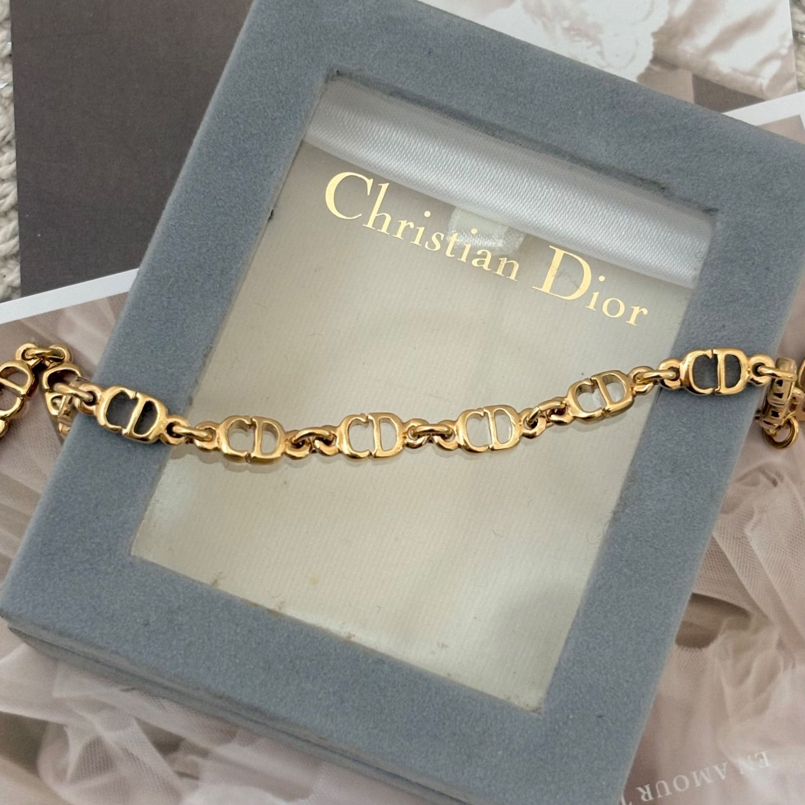 箱付き】【極美品】クリスチャンディオール ブレスレット CDロゴ