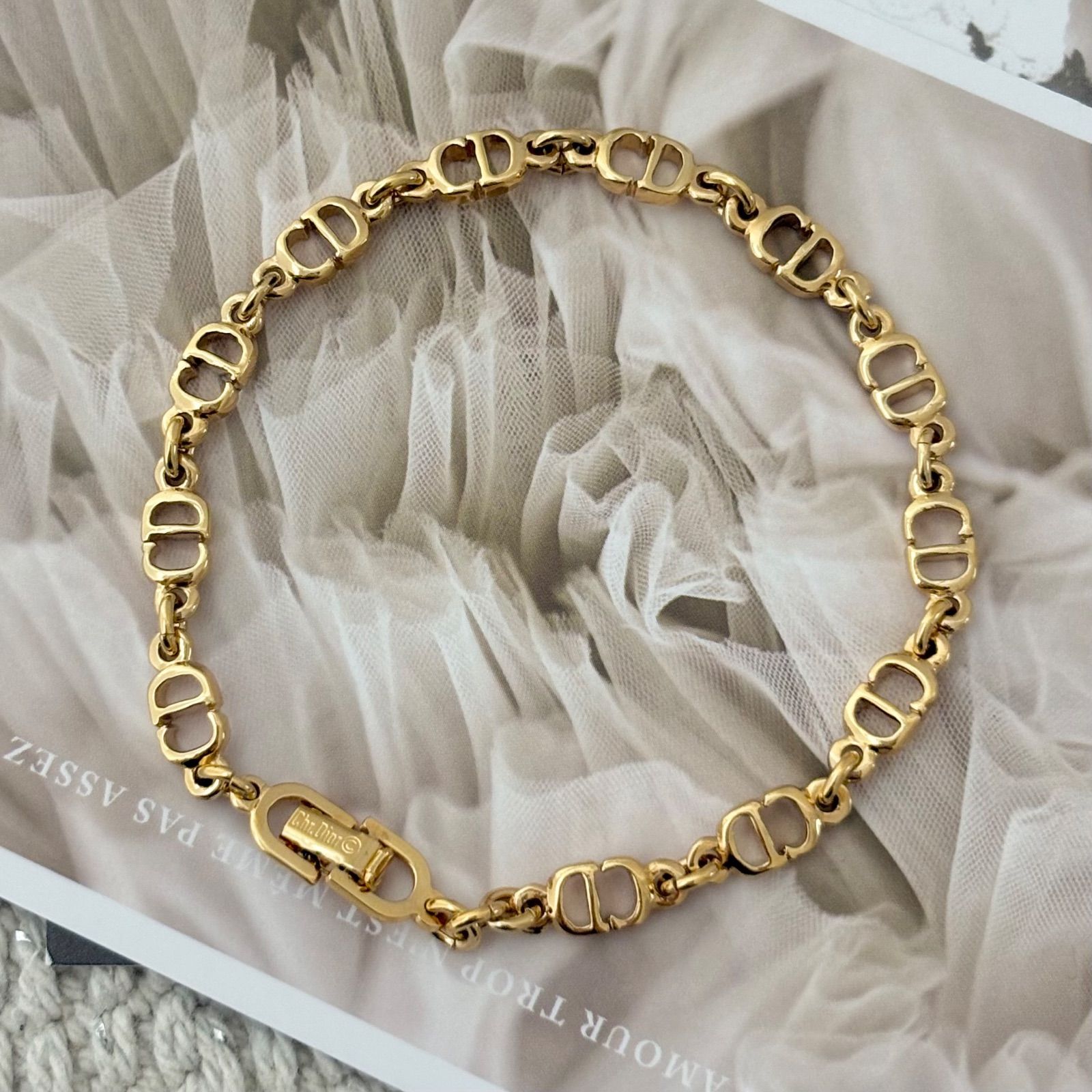 箱付き】【極美品】クリスチャンディオール ブレスレット CDロゴ