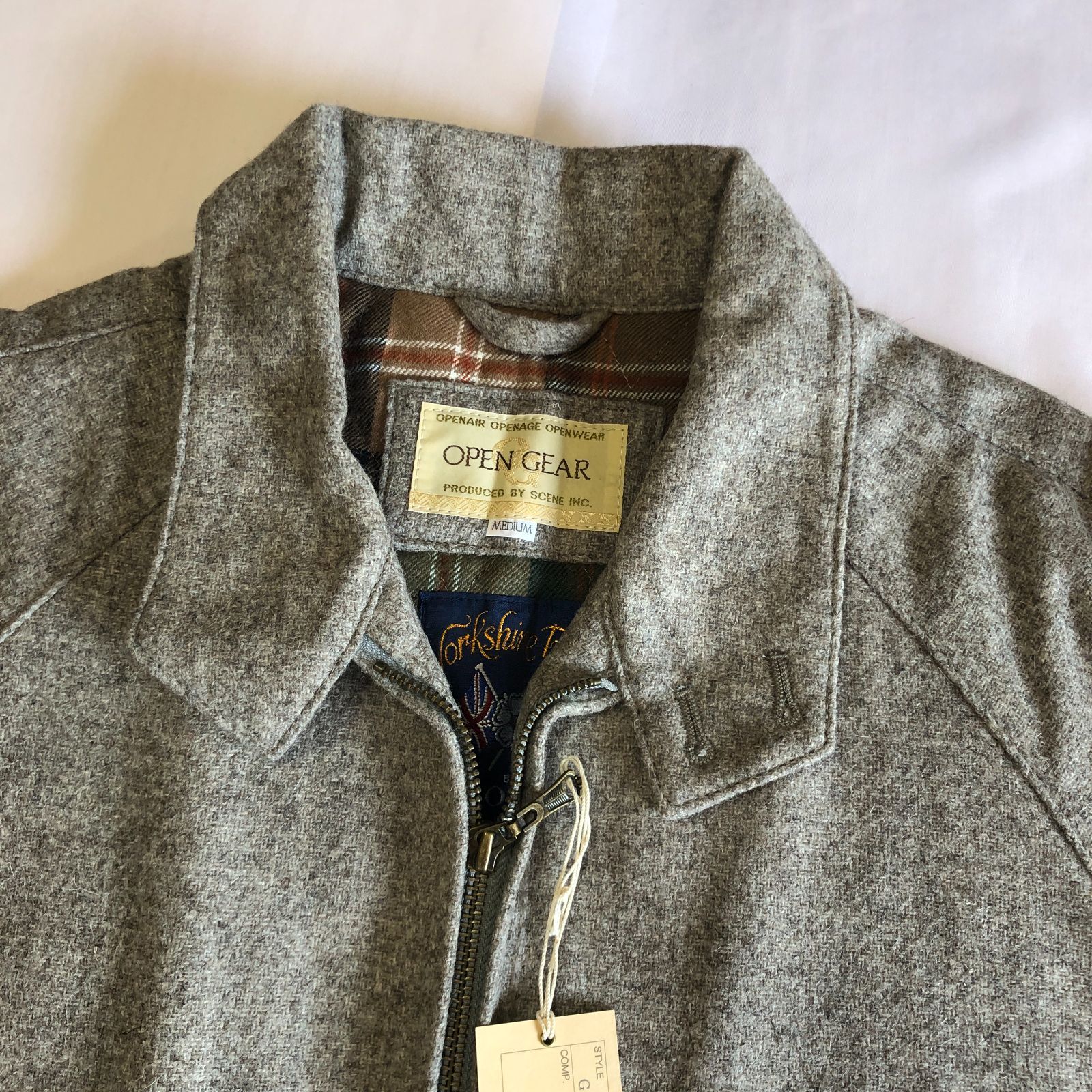 Yorkshire Tweed by MOON ヨークシャーツイード ムーン ウールジャケット Mサイズ 薄いグレー 英国製 BEAMS取扱 ウール100%