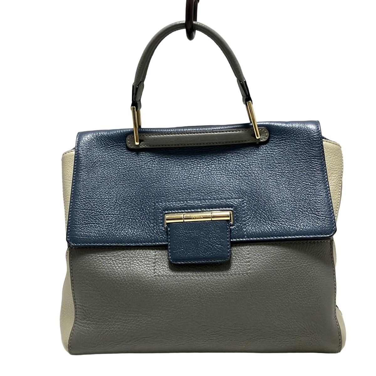 FURLA フルラ ハンドバッグ - F6675 ブルー×グレー×マルチ レザー