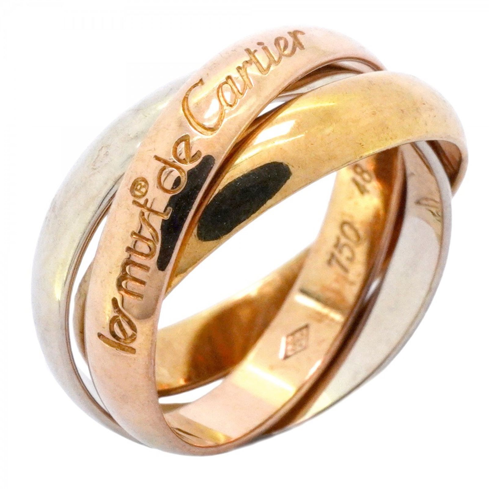 カルティエ Cartier リング トリニティ 18 KYG イエローゴールド KWG ホワイトゴールド KPG ピンクゴールド ＃48レディース