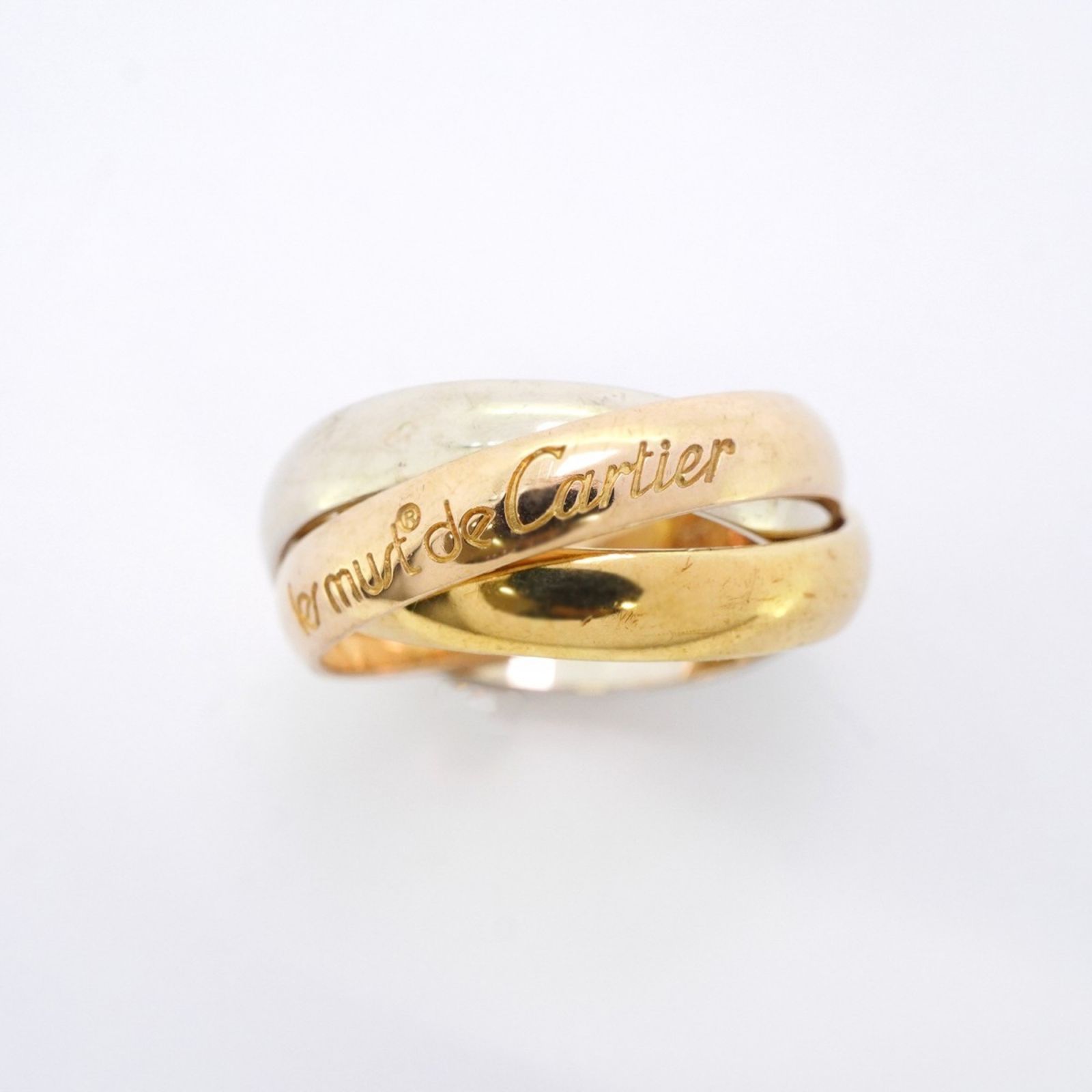 カルティエ Cartier リング トリニティ 18 KYG イエローゴールド KWG ホワイトゴールド KPG ピンクゴールド ＃48レディース