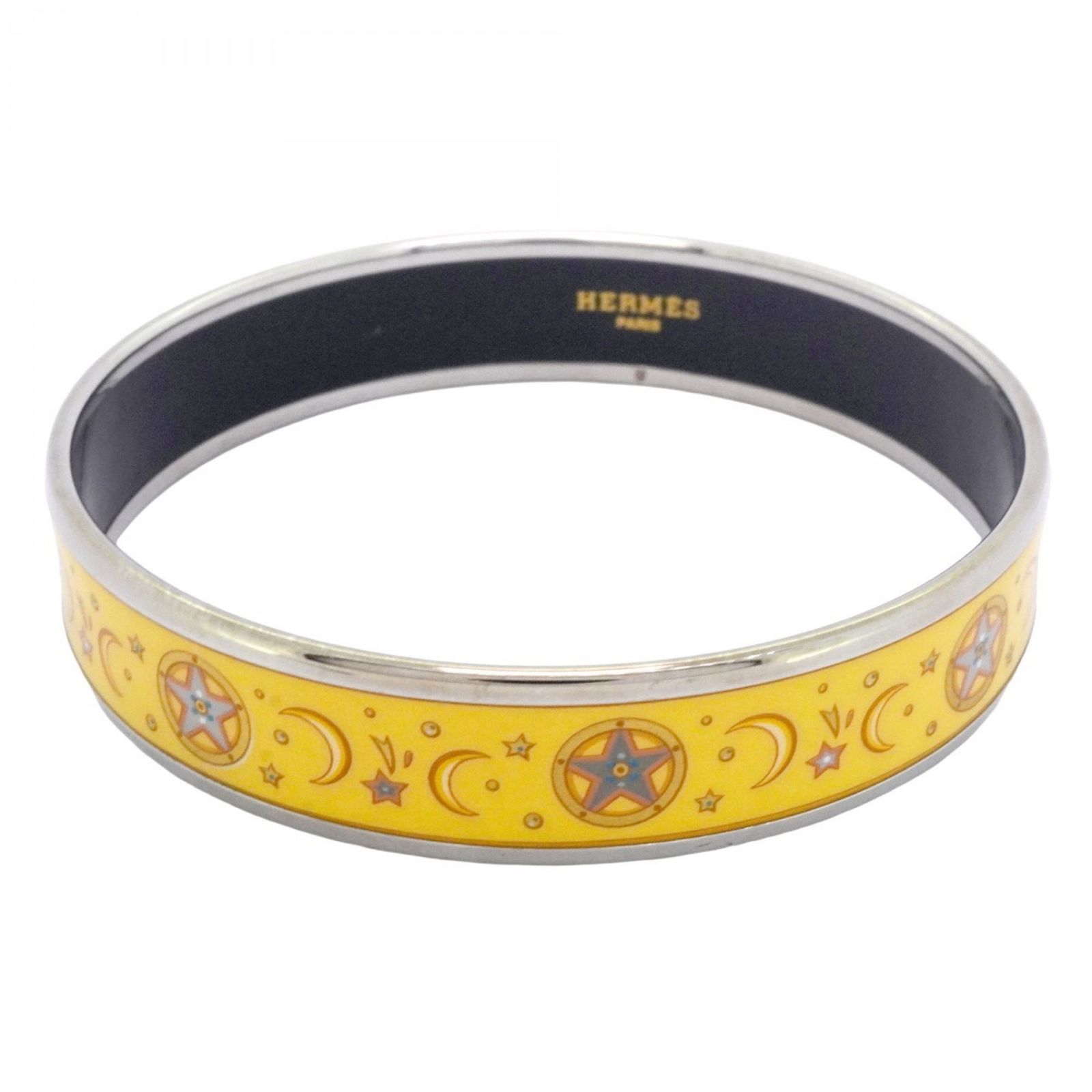 エルメス Hermes エルメス バングル エマイユPM メタル 七宝焼き シルバー イエロー マルチ レディース