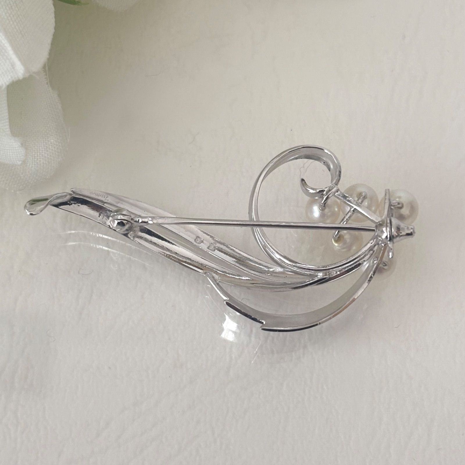 006【ミキモト】シルバー　ブローチ　M パール　約7.1mm 006【ミキモト】シルバー ブローチ M パール 約7.1mm