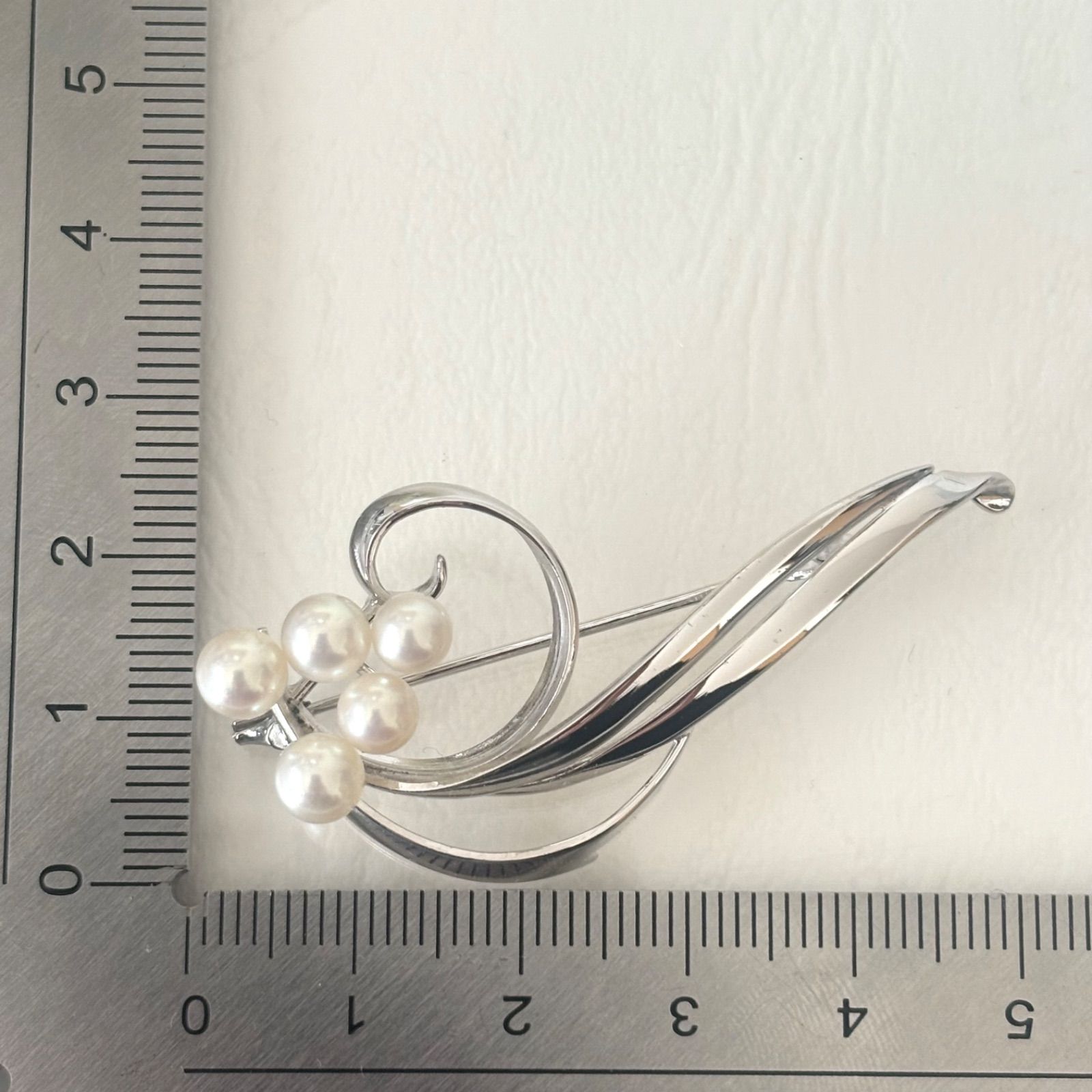MIKIMOTO ミキモト 淡水パール 真珠 ピンブローチ ブローチ シルバー