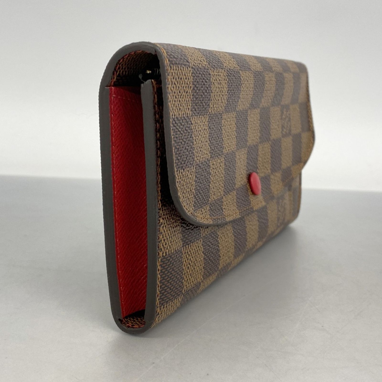 ルイ ヴィトン Louis Vuitton 長財布 ダミエ ポルトフォイユ エミリー N 63544 ルージュレディース